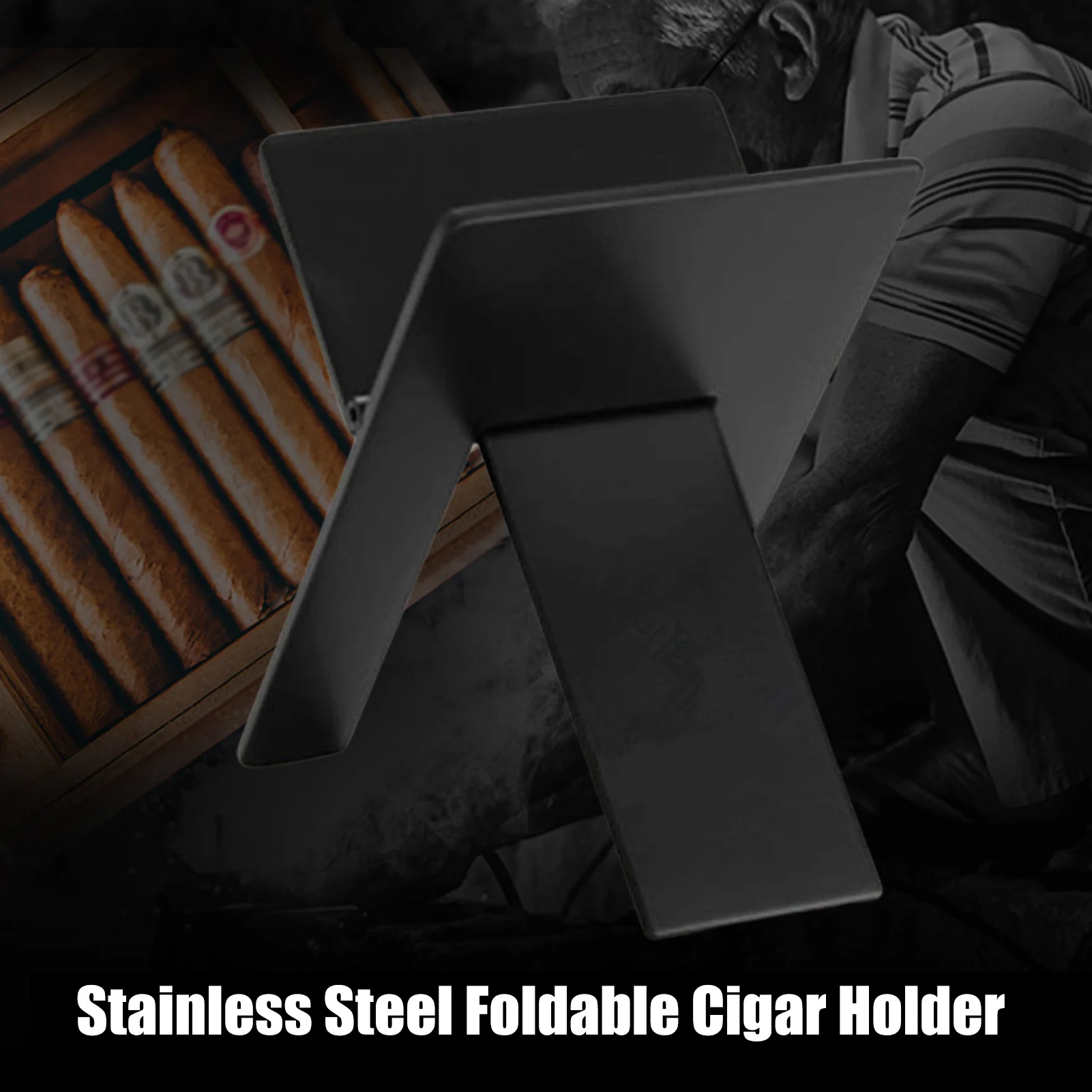 Soporte plegable de acero inoxidable para cigarros, estante de exhibición para cigarrillos, accesorios para cigarros - imagen 5