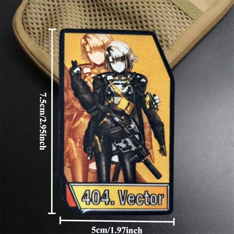 Parche de Anime "404.Vector", insignias de moral de pistola táctica, brazalete estampado, gancho, parches militares, pegatina para mochila para ropa - imagen 4