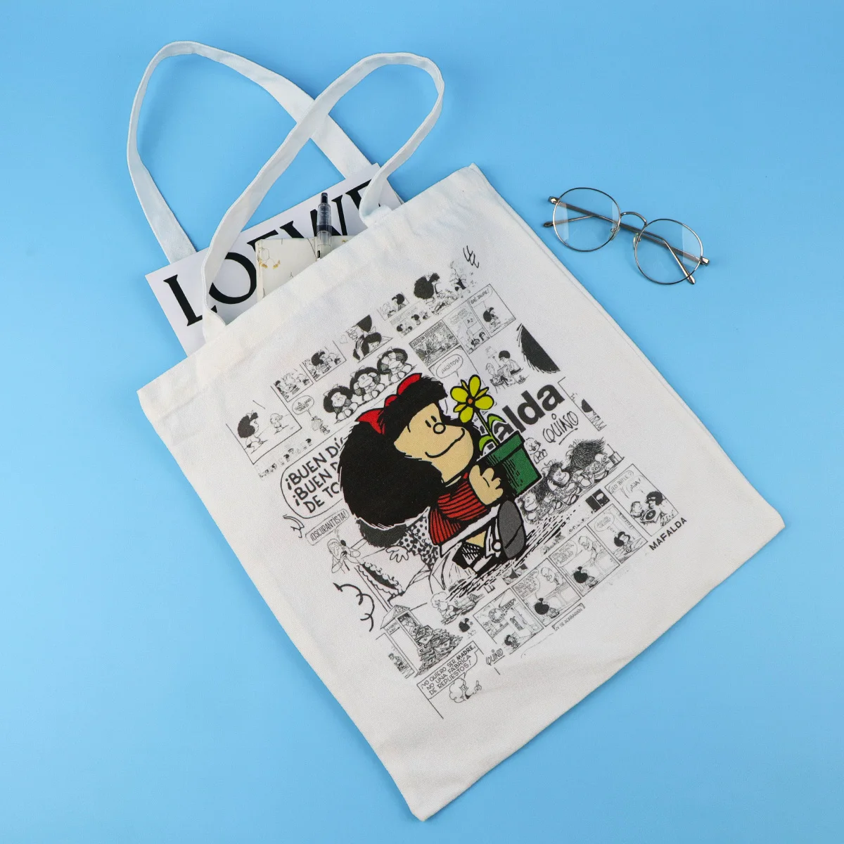 Bolso de mano de dibujos animados de los 90 para mujer, bolso de hombro para mujer, bolso de compras Vintage, bolso de mano de lona informal a la moda