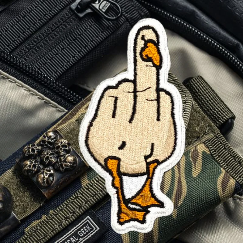Parche bordado de ganso blanco, chaleco táctico, sombreros con gancho y bucle, insignia de moral, mochila, pegatinas decorativas, parches para brazalete para ropa - imagen 5