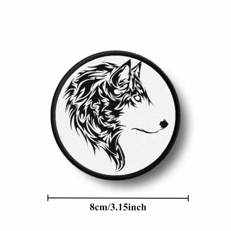 Parche con estampado de lobo, insignia de moral con gancho y bucle, parches tácticos militares, pegatinas para mochila, brazalete, apliques para ropa - imagen 2