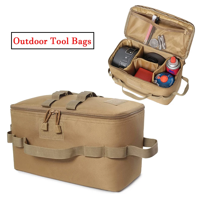 Bolsas de herramientas para exteriores, bolsa de almacenamiento de tanque de Gas para acampar, bote de Gas para clavos de tierra de gran capacidad, utensilios de cocina para Picnic, bolsas multifunción - imagen 2