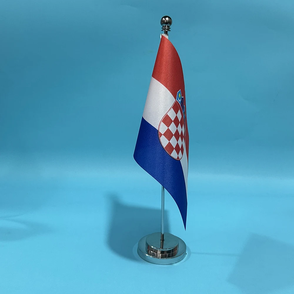 BANDERA DE CÍCIAR Escritorio de oficina Bandera PEQUEÑA Bandera de Croacia 14x21 cm Bandera de mesa de Croacia hr Bandera nacional País Banner Escritorio Adornos Banderas