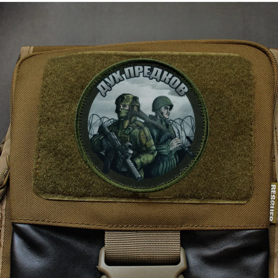 Parches tácticos de espíritu de los abuelos, insignia militar, brazalete impreso, pegatinas de gancho y bucle para ropa, mochila - imagen 3