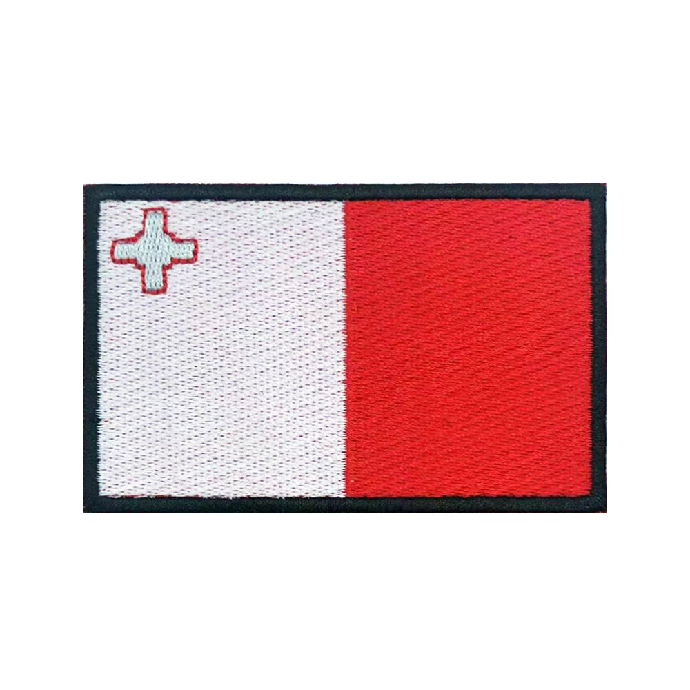 Parches de Malta con bandera maltés, brazalete, parche bordado, gancho y bucle, insignia bordada con hierro, raya militar