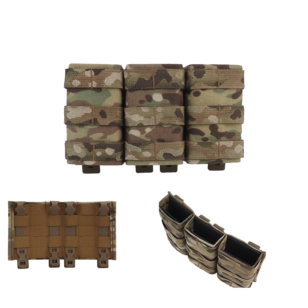Bolsa táctica Triple para revistas de 5,56mm con portador de inserción dura bolsa Molle Mag de extracción rápida alta