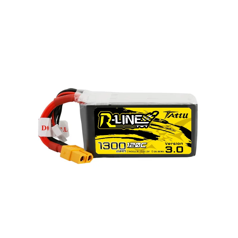 TATTU-batería LiPo R-LINE 3,0 6S, 22,2 V, 1300mAh, 120C, para helicóptero RC, Quadcopter, FPV, piezas de Dron de carreras con batería XT60 de 22,2 V - imagen 4