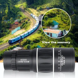 Monocular 40x60 HD zoom táctico para exteriores