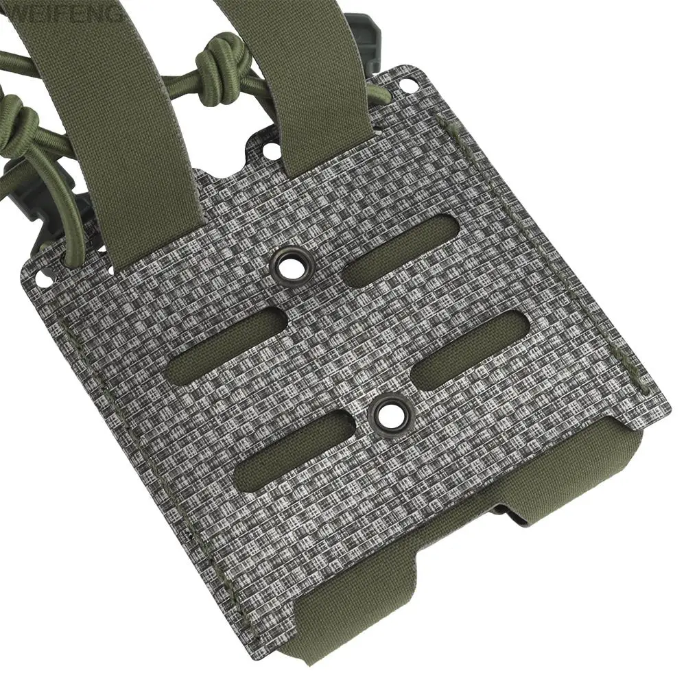 Bolsa táctica de doble cargador Molle de 9mm, funda Universal elástica para pistola Mag, soporte para linterna y cuchillo, accesorios de caza - imagen 5