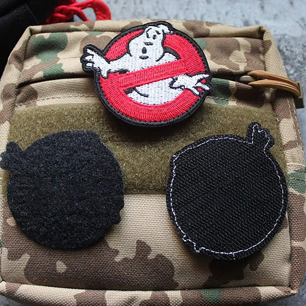 Parches bordados de Ghost Busters en tela, Parche de gancho y bucle, insignia de Moral de película de terror, emblema de Ghostbuster, accesorios de bolsa táctica - imagen 4