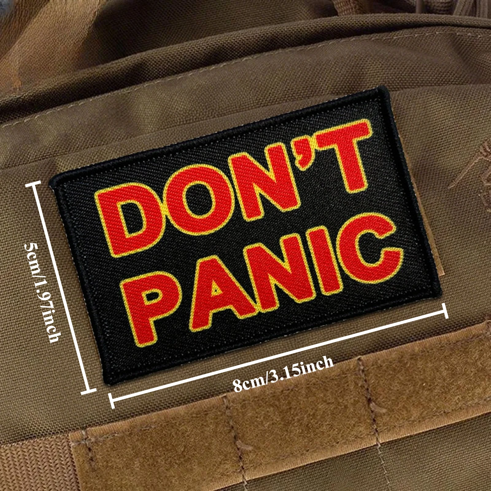 Parche táctico DON'T PANIC, parches divertidos de gancho y bucle, insignia de moral, brazalete del ejército militar, pegatinas para mochila - imagen 3