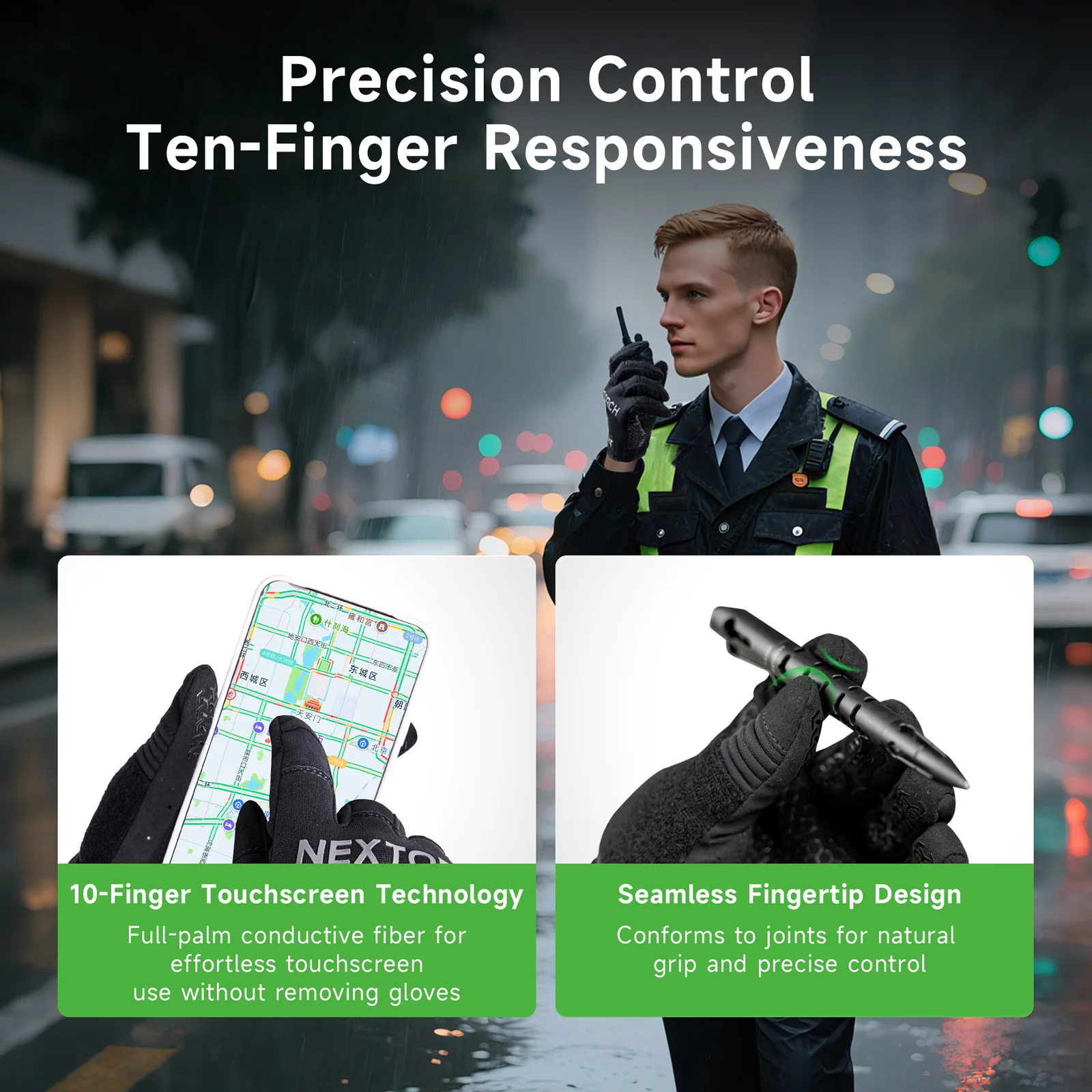 NEXTORCH Guantes tácticos Airsoft negro para hombre pantalla táctil - imagen 3
