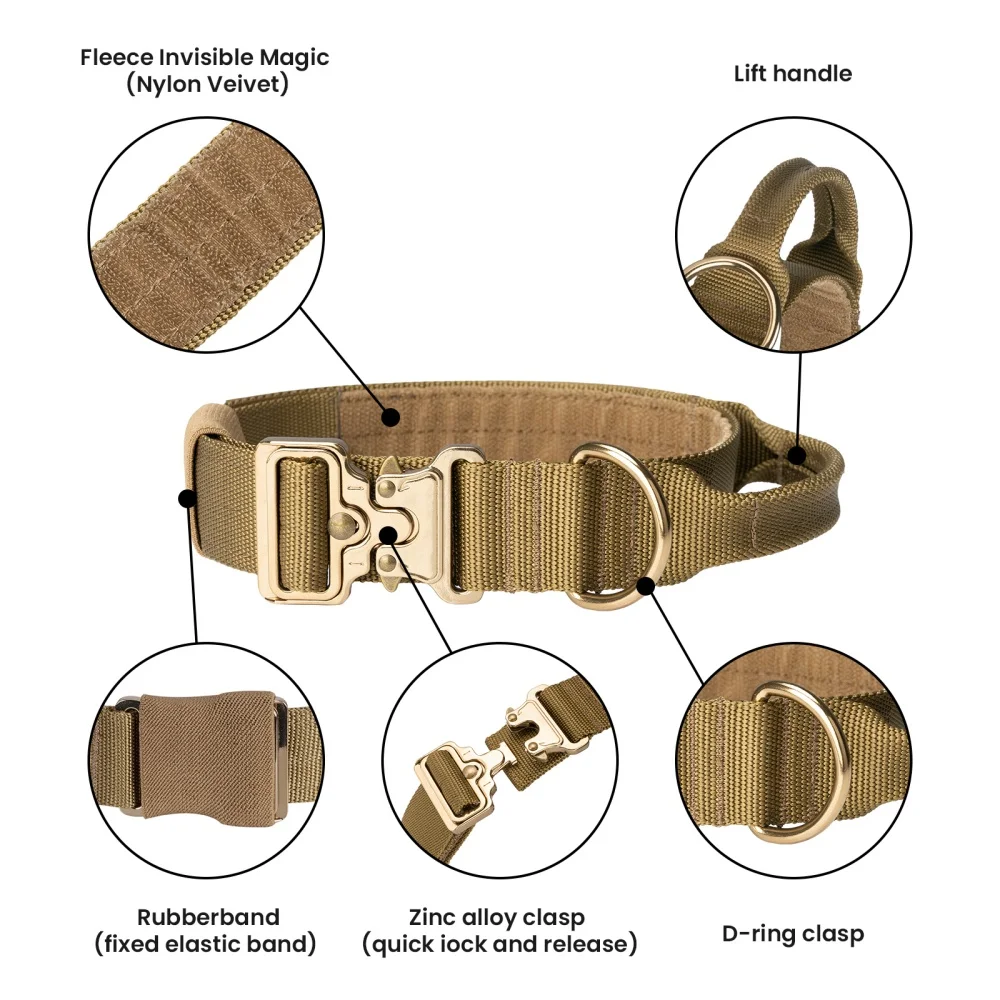 EXCELENTE COLLAR táctico para perros ELITE SPANKER, collares para perros de entrenamiento al aire libre, nailon duradero, ajustable para Golden Retriever GSD - imagen 5