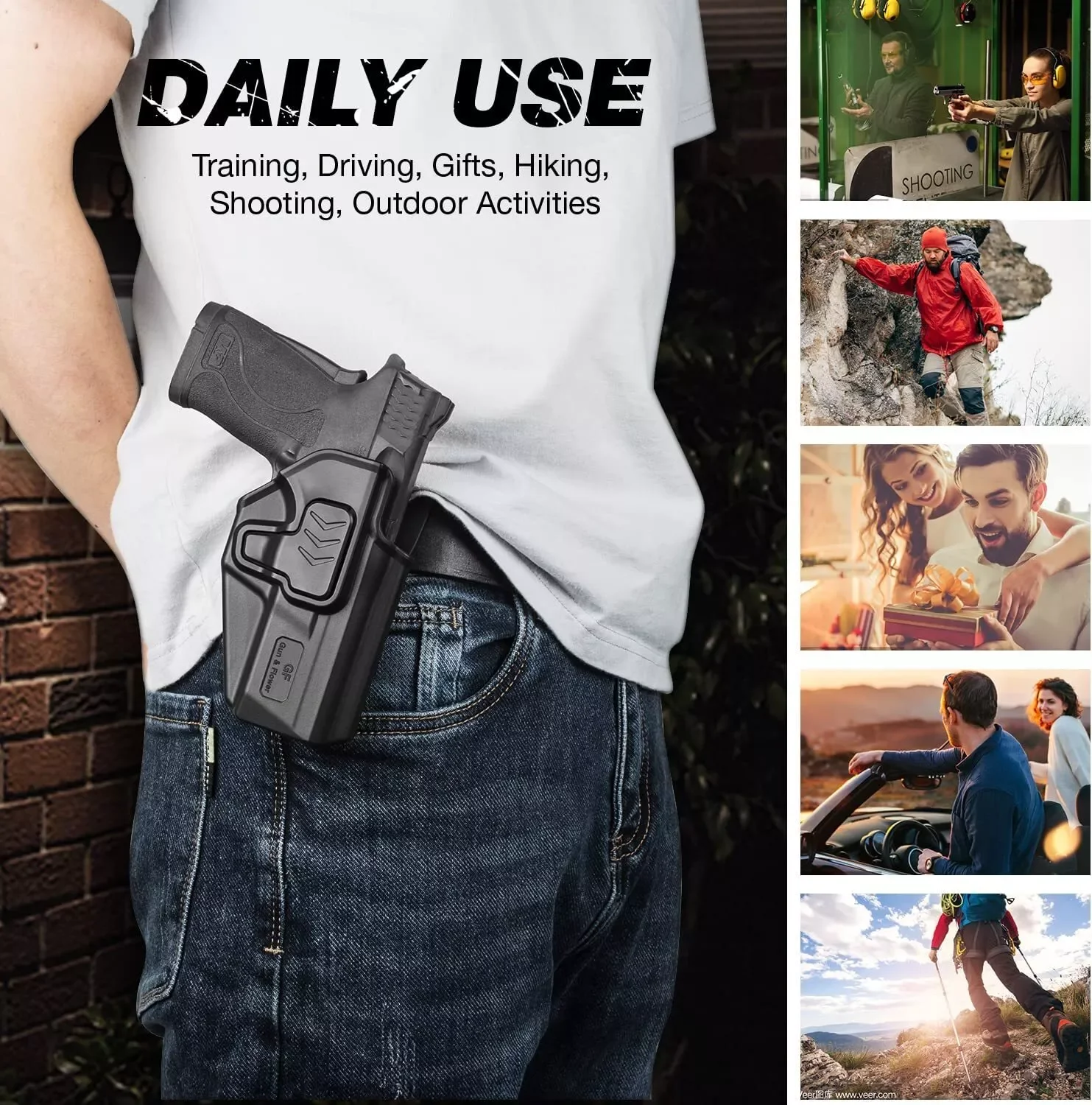 Solo para Smith & Wesson M&P Shield 380 EZ,M&P Shield 9mm EZ, funda OB, sonido de clic, punto rojo, mano derecha