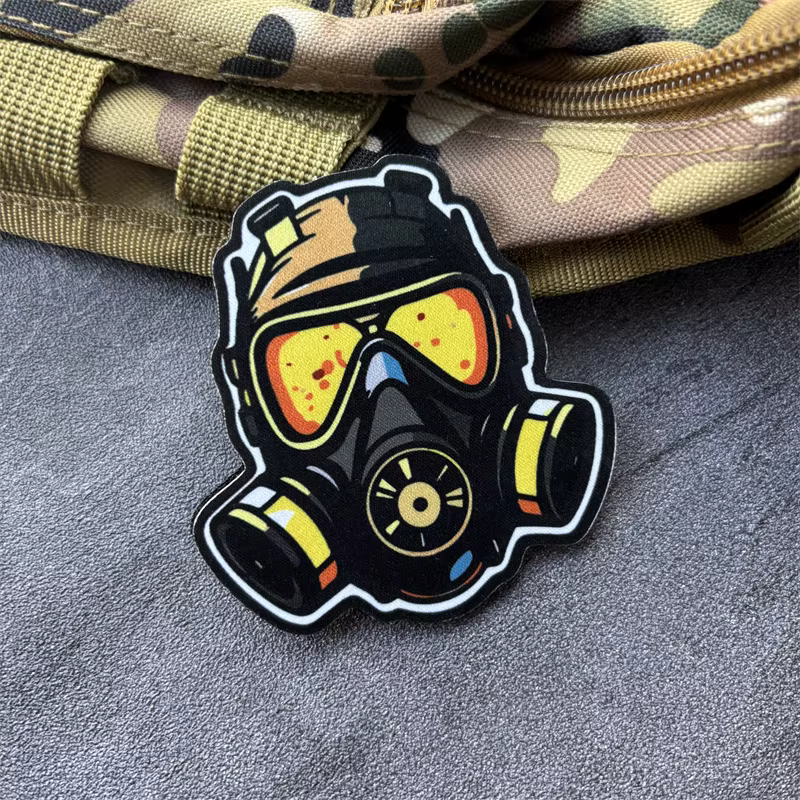 Parche táctico máscara militar gancho y bucle para mochila