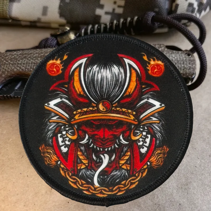 Parche táctico autoadhesivo guerrero demonio para mochila - imagen 5