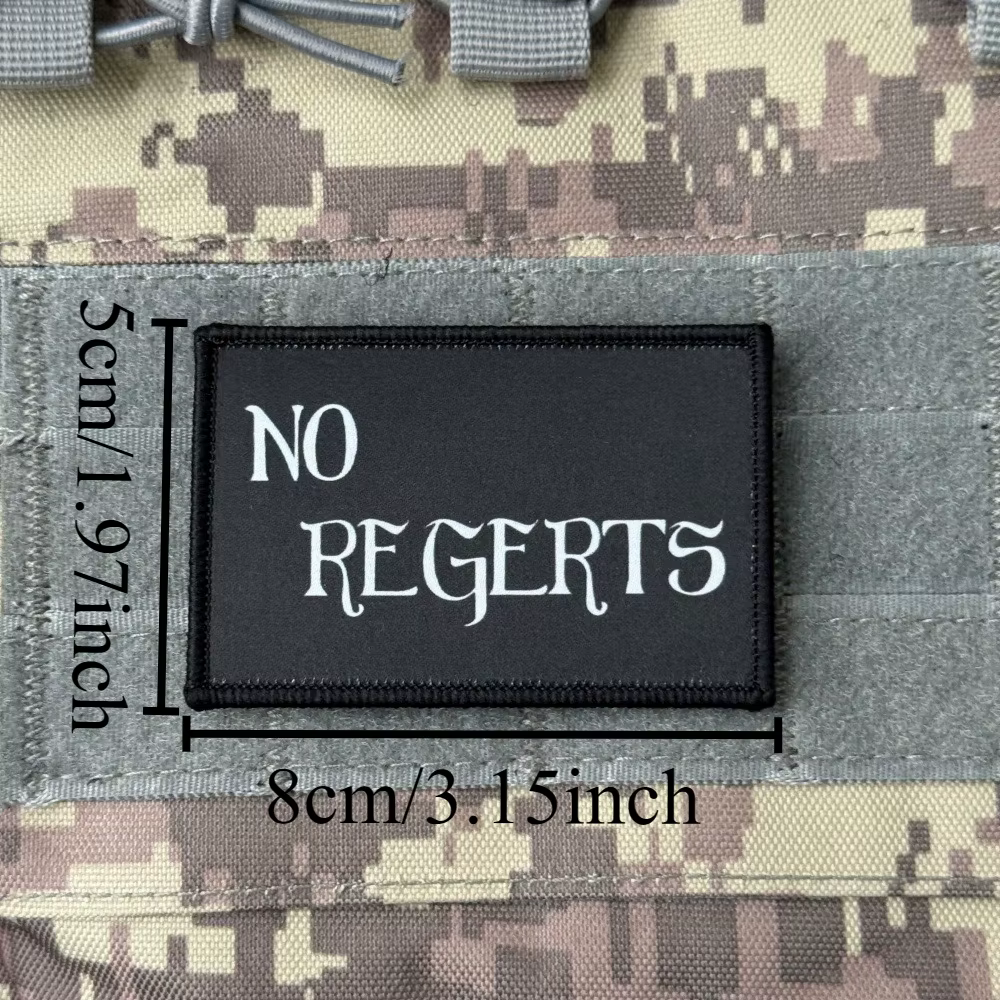 Parche táctico NO REGERTS moral militar con velcro para mochila - imagen 2