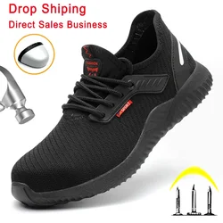 Botas de seguridad para el trabajo, zapatos para hombre, puntera de acero antigolpes, puntera de acero indestructible, botas a prueba de pinchazos, zapatillas ligeras para mujer