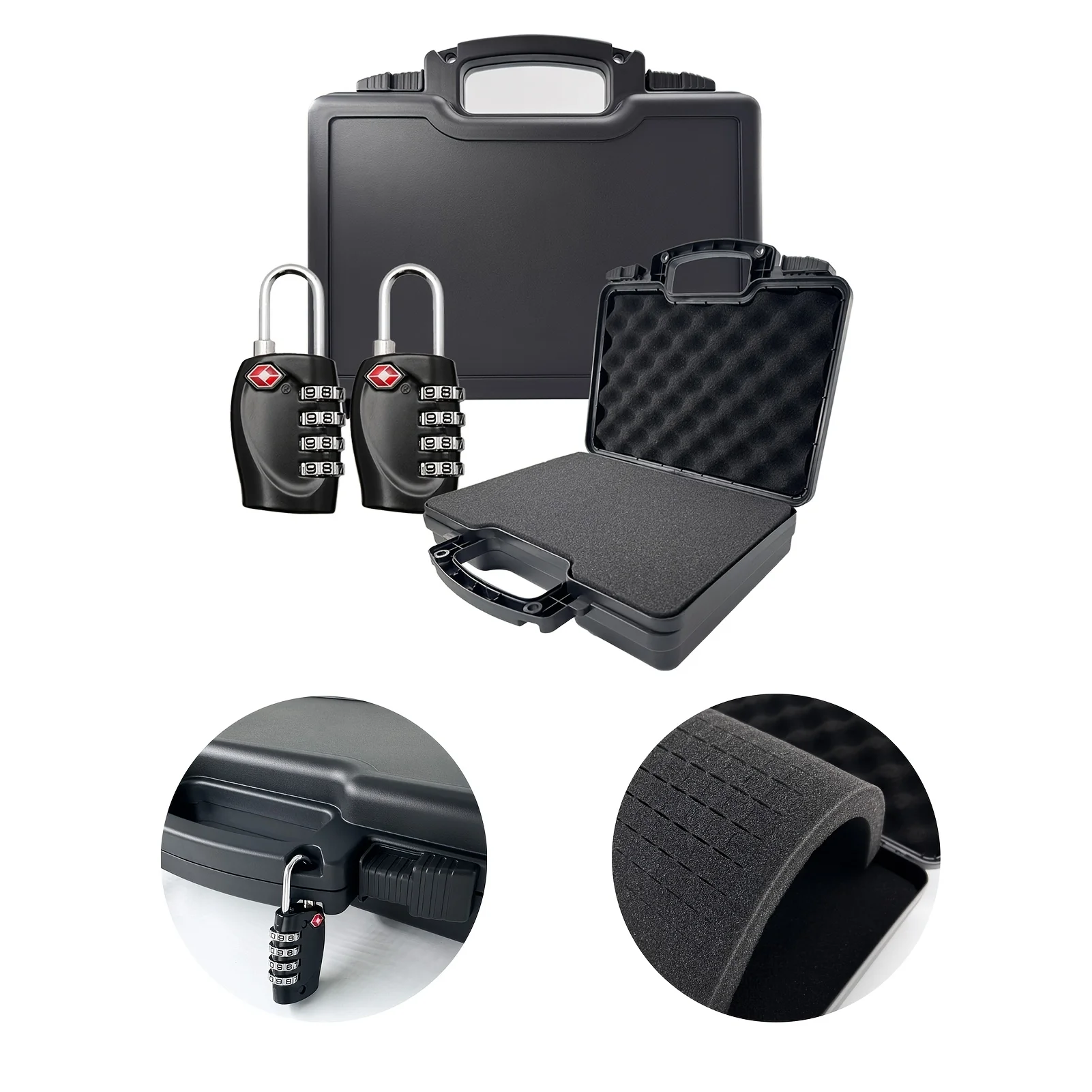 Caja de pistola para exteriores con dos cerraduras compatibles con TSA, fabricada en viajes de material PP resistente a impactos de alta calidad y cualquier otra forma de viaje - imagen 4