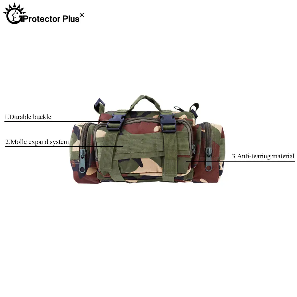Bolsas de cámara militar para exteriores, bolsa deportiva táctica 600D, impermeable, paquete de cintura para acampar y escalar, mochila duradera, Protector Plus, 3L - imagen 4