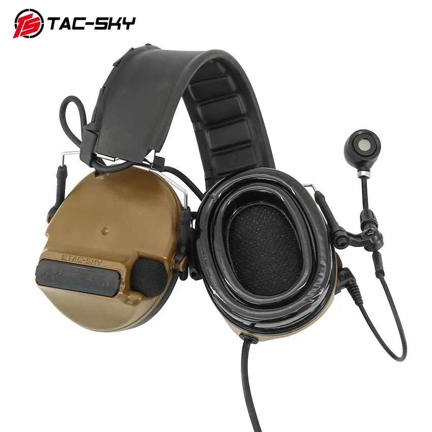TS TAC-SKY nueva diadema extraíble COMTACV auriculares tácticos protección auditiva al aire libre auriculares C5 + 2 pines V2PTT - imagen 5