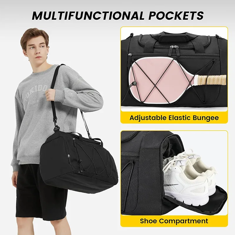 Bolsa de Yoga para gimnasio con bolsillo para zapatos, viaje al aire libre, viaje de negocios, Fitness, bolsos de hombro, almacenamiento grande, bolso de equipaje de corta distancia - imagen 3