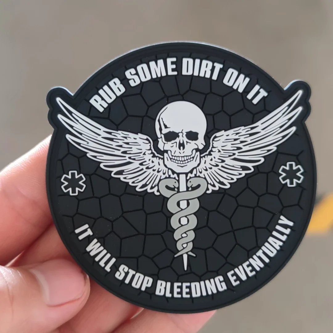 Parches bordados de PVC 3D para ropa, insignia de moral militar, insignia de señal de emergencia, pegatina de mochila, estrella de la vida, Calavera, gancho y bucle - imagen 5