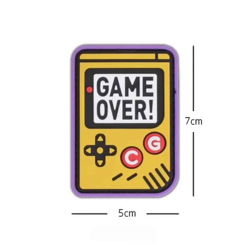 Juego de máquina de juego 3D de PVC, parche nostálgico de gancho y bucle, pegatina de dibujos animados, insignias tácticas Retro Punk, emblema de mochila, brazalete - imagen 5