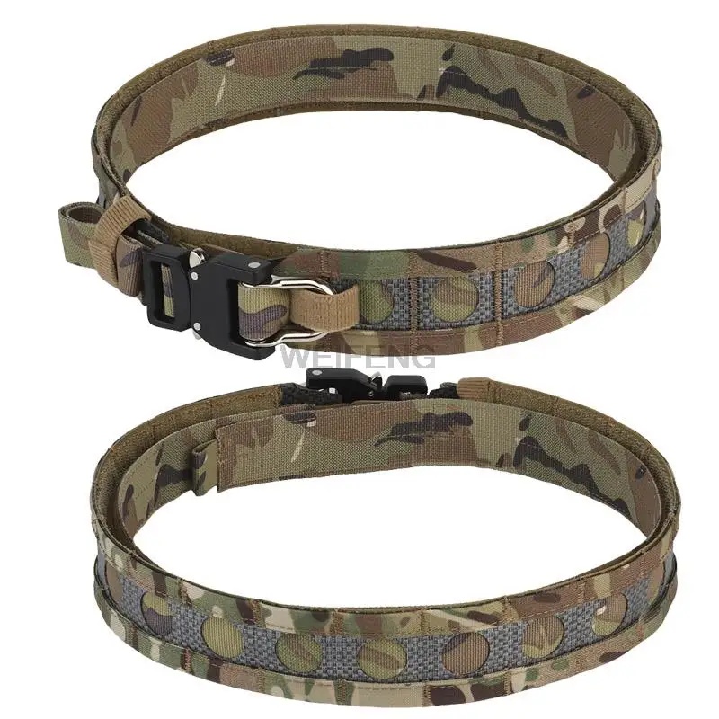 Cinturón táctico militar para caza al aire libre, cinturón de combate de revista Airsoft, supervivencia del ejército, cintura de alta calidad 2 en 1 para hombres