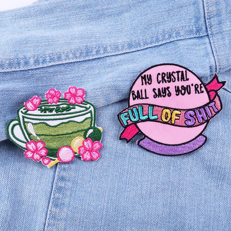 Libro de lectura parche de gato/fantasma parche bordado de animales de dibujos animados divertidos parches para planchar para ropa parches de rana en ropa Jean DIY - imagen 5