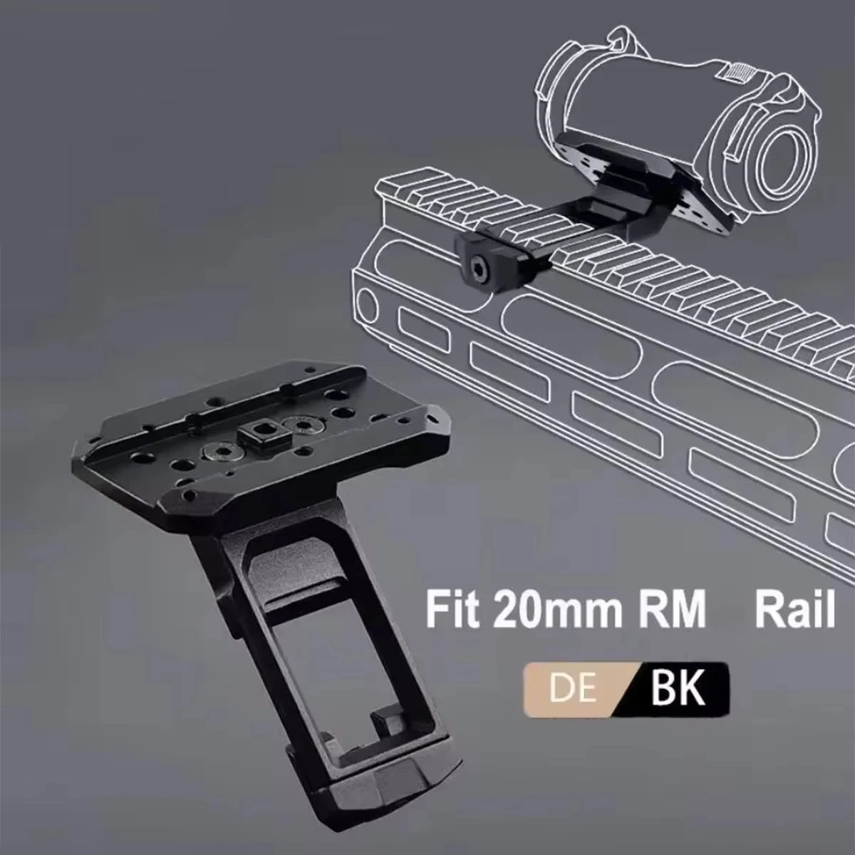 Soporte lateral universal para mira de punto rojo RM R5 45 °   Accesorios de la base de montaje de la óptica deslocada T01 T02 Red Dot Scope soporte de 45 grados - imagen 2