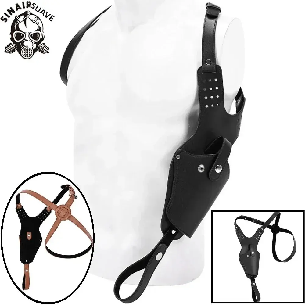 Funda táctica oculta de cuero para hombro, caza y tiro