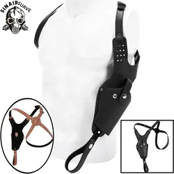 Funda táctica oculta de cuero para hombro, caza y tiro