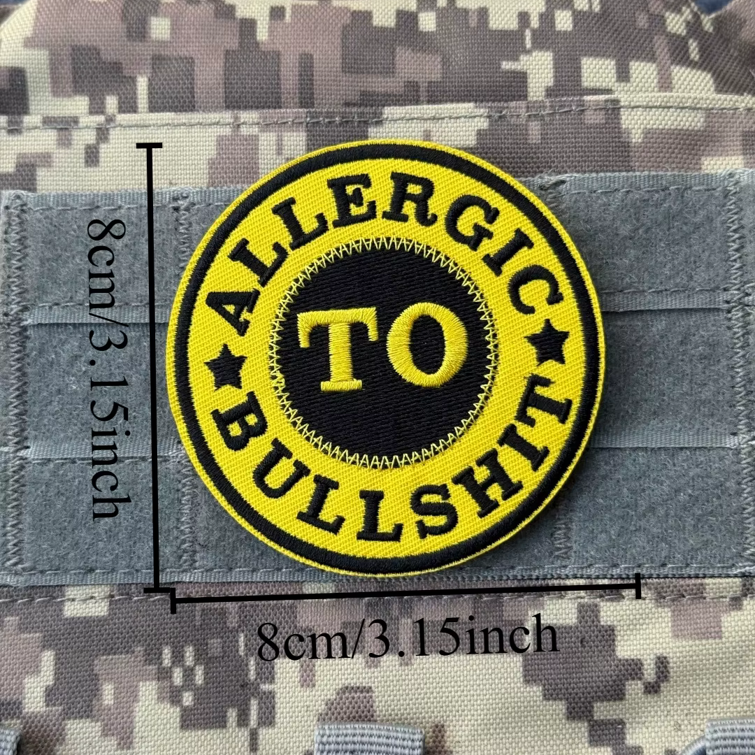 Parche moral bordado Allergic To Bullshit – Táctico velcro mochila - imagen 2