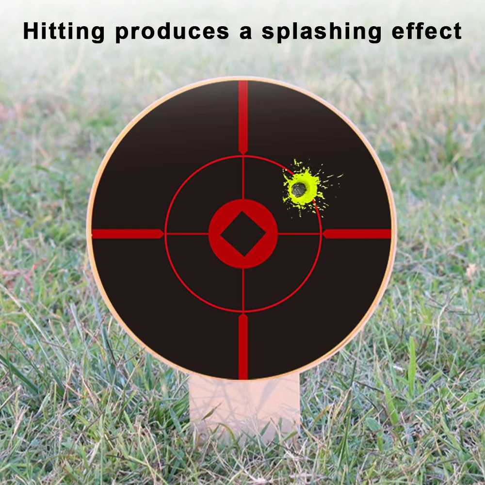 20 piezas pegatinas de destino redondas, papel autoadhesivo para salpicaduras de 8 pulgadas, pegatina de puntos para objetivo de caza para tiro, tren, pistola, Rifle - imagen 4