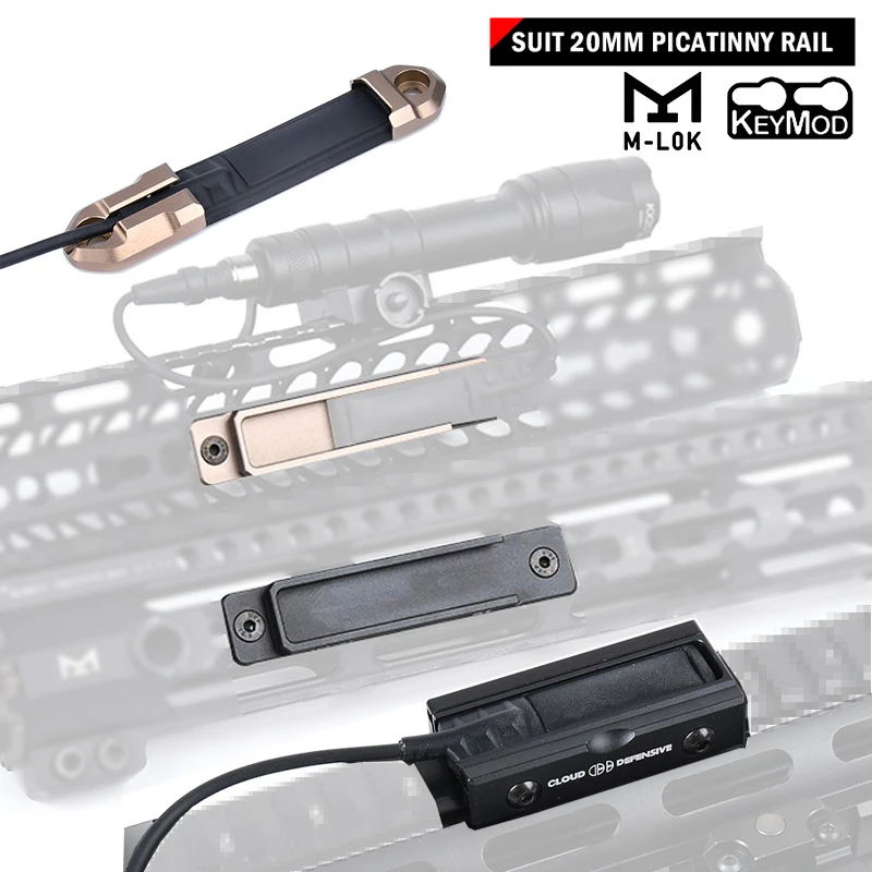 Surefir-M600 M300 Scout Light, linterna DBAL, interruptor de almohadilla de presión remota, Mlok Keymod, placas de montaje de riel de 20mm, accesorios para Airsoft