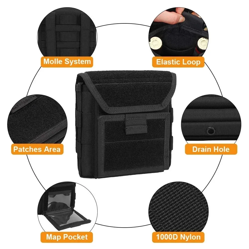 Bolsa de almacenamiento de revista táctica Molle de nailon 1000D, linterna táctica de caza, bolsa con múltiples compartimentos para chaleco, equipo de senderismo - imagen 4