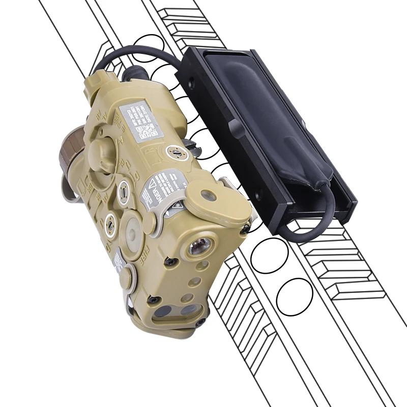 WADSN NGAL-láser de puntería de punto rojo, verde, azul, sin función IR, luz estroboscópica blanca con interruptor de presión, Base fija para riel de 20MM - imagen 5