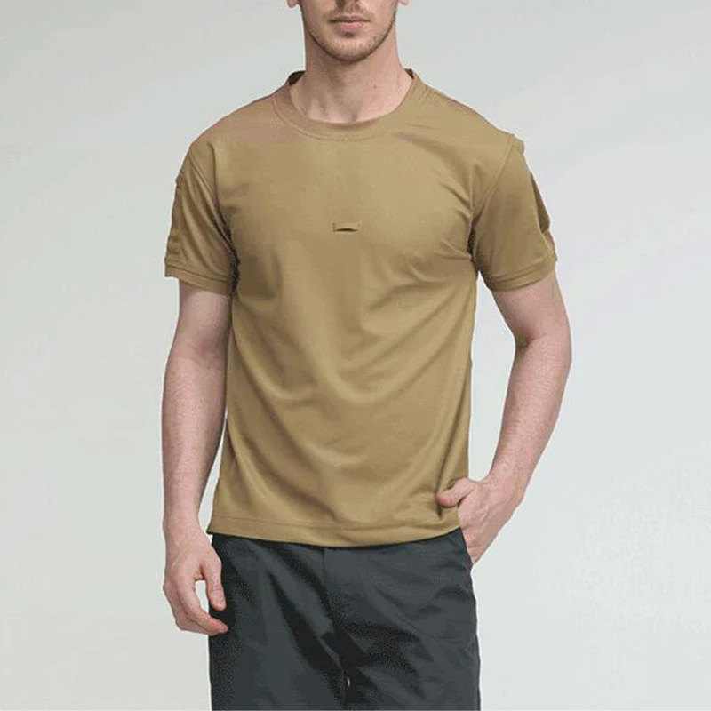 Camisetas tácticas para hombre, camisa de manga corta de secado rápido para deportes al aire libre, militar, senderismo, soldado del ejército, ropa transpirable - imagen 3