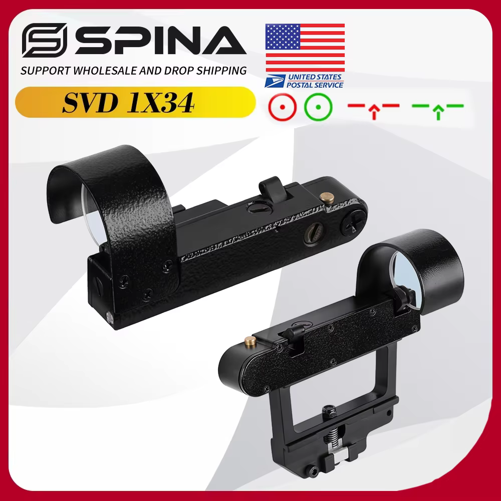 Mira punto rojo OKP-7 SVD con retícula flechas verdes y riel Picatinny
