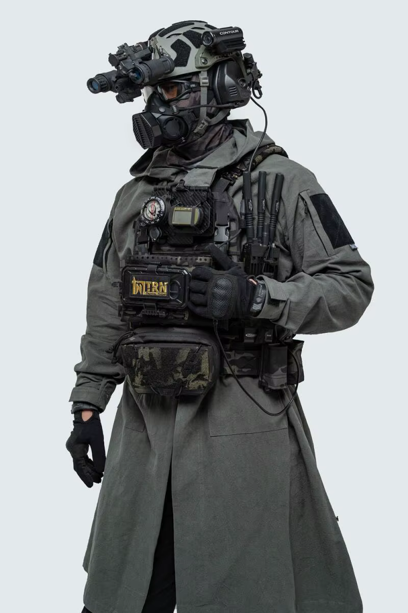 Chaquetón táctico largo ripstop de algodón, abrigo airsoft - imagen 2