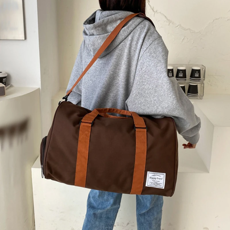 Bolsa de lona deportiva para gimnasio, Fitness, Yoga, con paquete de zapatos, para exteriores, senderismo, Camping, escalada, equipaje grande, bolso de fin de semana - imagen 3