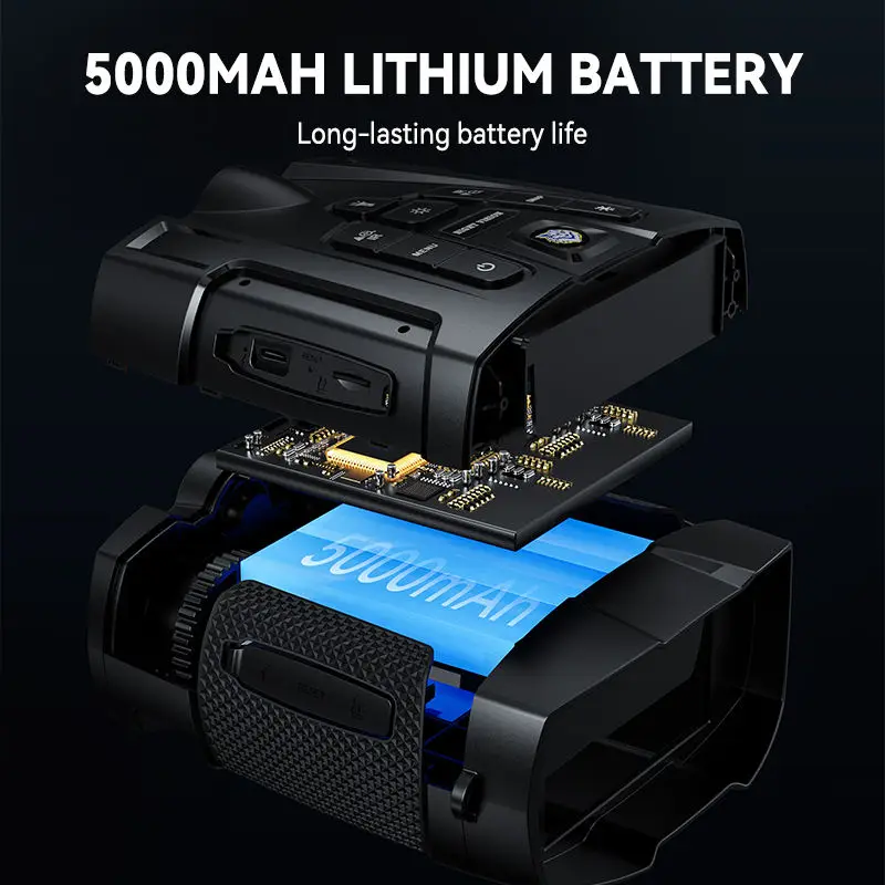 Binoculares de visión nocturna recargables, Zoom Digital 10X con luz táctica, visión nocturna infrarroja de 7 niveles, pantalla HD 4K para caza - imagen 5