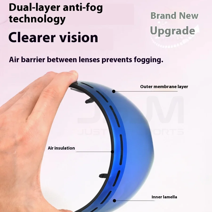 JSJM-Juego de gafas de esquí profesionales para hombre y mujer, lentes antiniebla UV400 para Snowboard, motos de nieve, Navidad, Año Nuevo, el mejor regalo - imagen 3