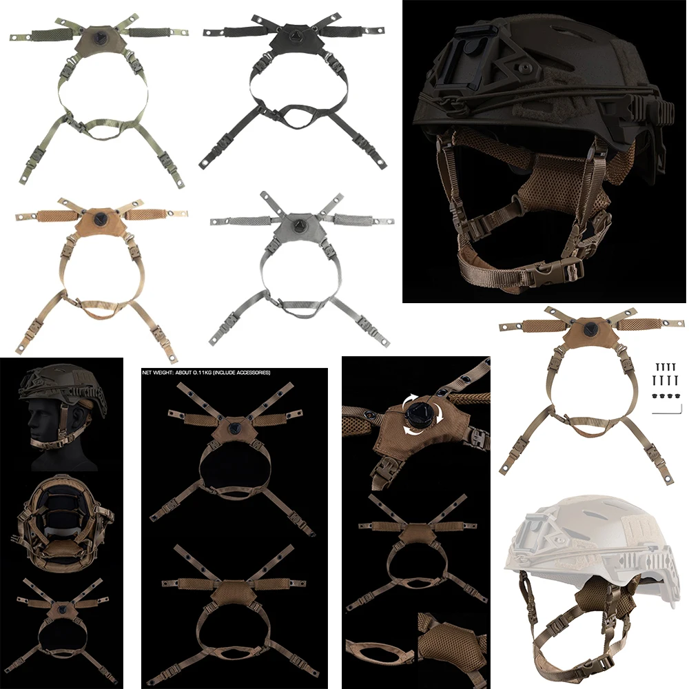 Nuevos accesorios para casco táctico al aire libre, sistema colgante para casco táctico, cordón de suspensión, correa para la barbilla para equipo Wendy FAST MICH