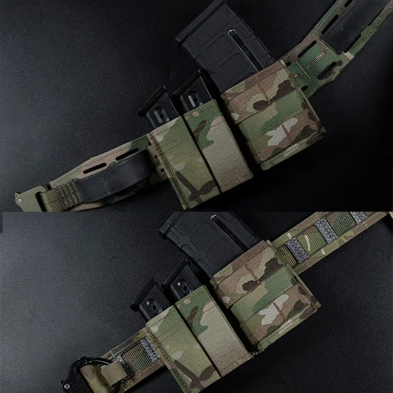Bolsa táctica para revistas de 9mm, bolsa para revistas doble Molle de caza con Clip duro, funda para tarjetas de 5,56 Mag - imagen 5
