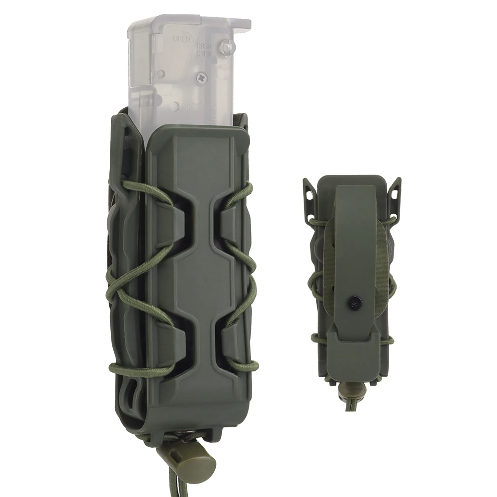 Bolsa táctica para revista individual rápida de 9mm, funda para pistola Mag con Clip Molle, soporte Fastmag de liberación rápida para caza