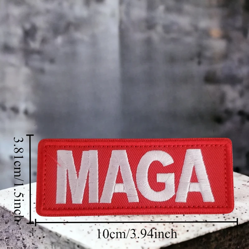 MAGA sombrero pegatina personalizada insignia de moral táctica roja parche brazalete gancho y bucle mochila accesorios de ropa pegatinas - imagen 3
