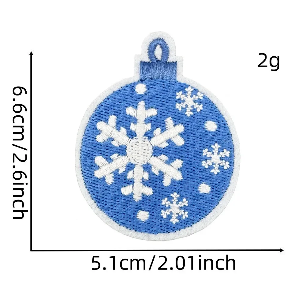 Parche para planchar, calcomanías de tela para árbol de Navidad, accesorios azules de invierno, muñeco de nieve de Navidad, oso Polar, copo de nieve, parches para planchar - imagen 5