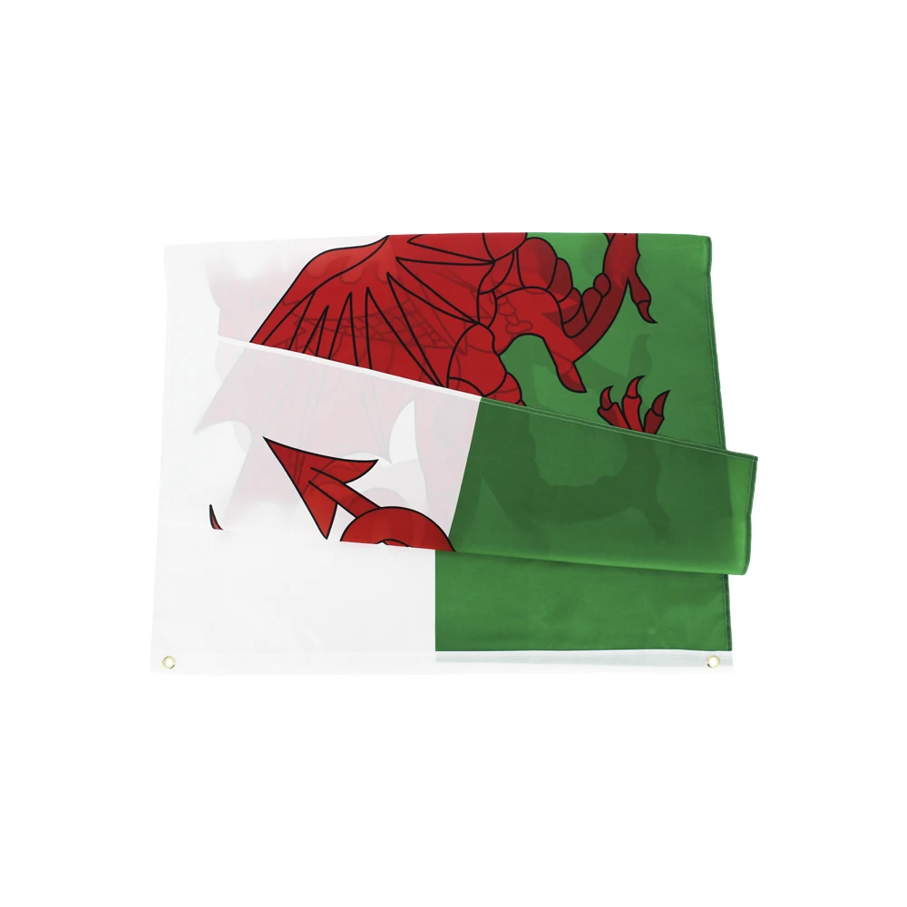 Bandera de Gales de 90x150cm, dragón rojo galés, banderas Cymru de Gales, decoración impresa de poliéster, tapiz de pancarta - imagen 2